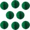 8pcs 10 inch Paper Honeycomb Balls Decorative Tissue Pom Poms Flower Art Hanging Balls for Birthday Wedding Nursery Baby Shower Home Decor (10inch, Dark Green)